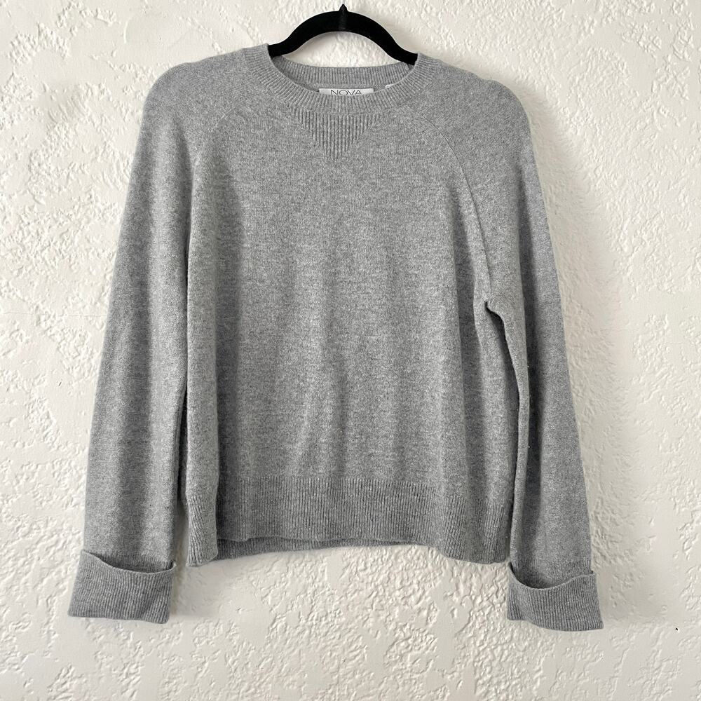 Nova Kasmir Fine 100% Cashmere Gray Long Sleeve Lightweight Sweater X Small XS
